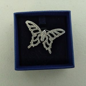 Signed Swarovski butterfly pin